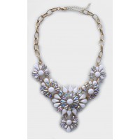 Princess Aurora White Floral Statement Necklace